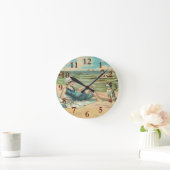 Horloge Ronde Illustration Beachy Antique Seashore (Maison)