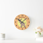 Horloge Ronde Illustration d'âne miniature joyeux (Maison)