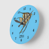 Horloge Ronde Illustration d'angelfish (Angle)