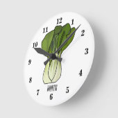 Horloge Ronde Illustration de Bok choy (Angle)