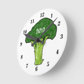 Horloge Ronde Illustration de Broccoli (Angle)