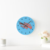 Horloge Ronde Illustration de calamar rose (Maison)
