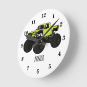 Horloge Ronde Illustration de camion monstre (Angle)