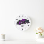 Horloge Ronde Illustration de camion semi-remorque (Maison)