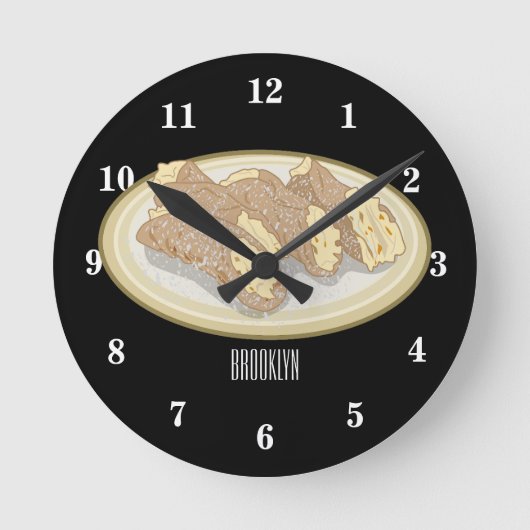 Horloge Ronde Illustration de Cannoli (Recto)