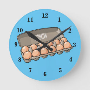 Horloge Ronde Illustration de carton d'oeufs