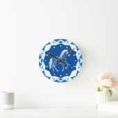 Horloge Ronde Illustration de cheval géométrique (Maison)