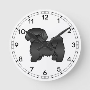 Horloge Ronde Illustration de Chien de Cartoon Chien de Chien de