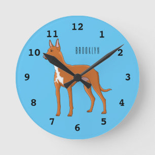 Horloge Ronde Illustration de chien de chien de chien de chien d