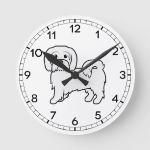 Horloge Ronde Illustration de chien de dessin mignon en coton de