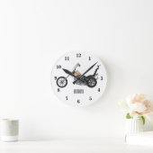 Horloge Ronde Illustration de Chopper Motorcycle 1950 (Maison)