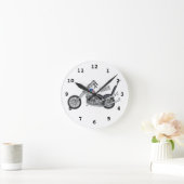 Horloge Ronde Illustration de Chopper Motorcycle 1950 (Maison)