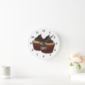 Horloge Ronde Illustration de Cupcake (Maison)