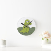 Horloge Ronde Illustration de Cute Dino Trex (Maison)