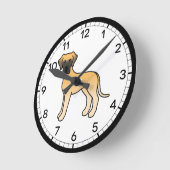 Horloge Ronde Illustration de design de chien cartoon Grand Dano (Angle)