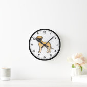 Horloge Ronde Illustration de design de chien cartoon Grand Dano (Maison)