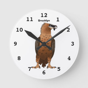 Horloge Ronde Illustration de dessin animé autour du vautour
