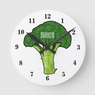 Horloge Ronde illustration de dessin animé de brocoli