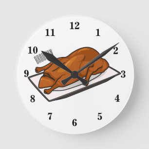 Horloge Ronde Illustration de dessin animé de canard laqué