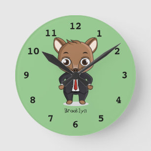 Horloge Ronde Illustration de dessin animé de rat mignon