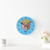 Horloge Ronde Illustration de dessin animé Popcorn (Maison)