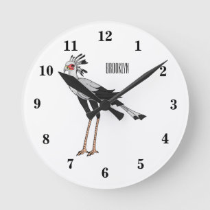 Horloge Ronde Illustration de dessin du secrétaire pour oiseaux
