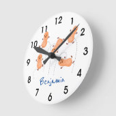 Horloge Ronde Illustration de dessin humoristique sur les cacahu (Angle)