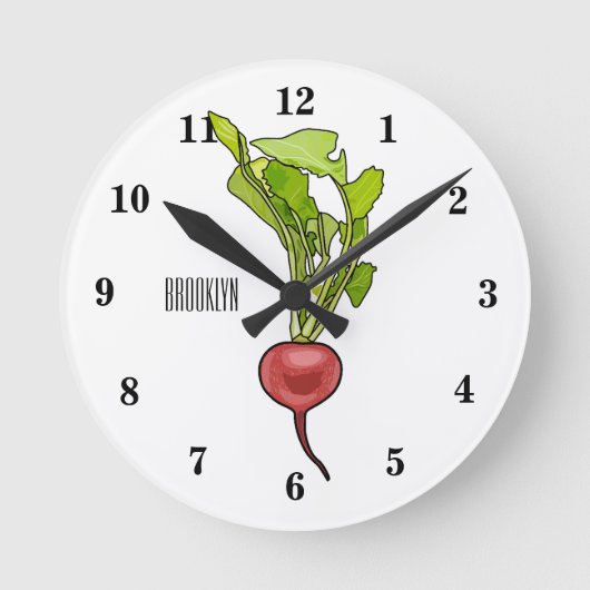 Horloge Ronde Illustration de dessin Radish (Recto)