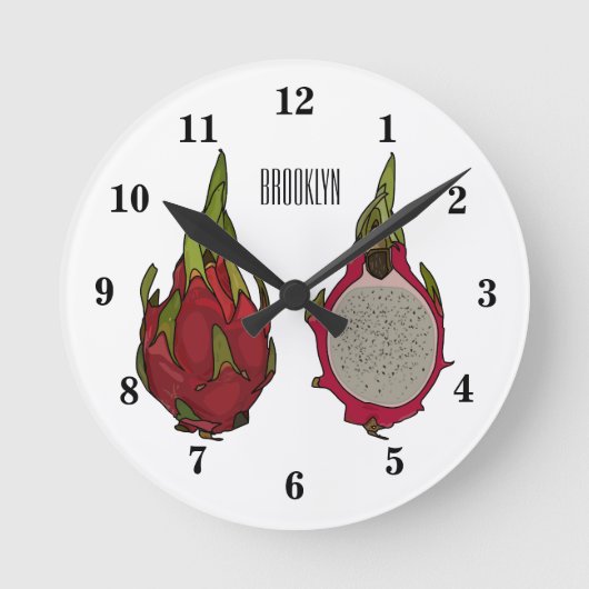 Horloge Ronde Illustration de dragon fruit (Recto)