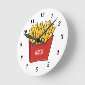 Horloge Ronde Illustration de frites (Angle)