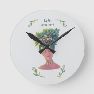Horloge Ronde Illustration de fruits de Saint Valentin