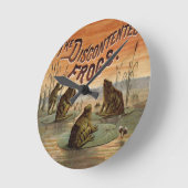 Horloge Ronde Illustration de grenouilles Lily Pads Moon (Angle)