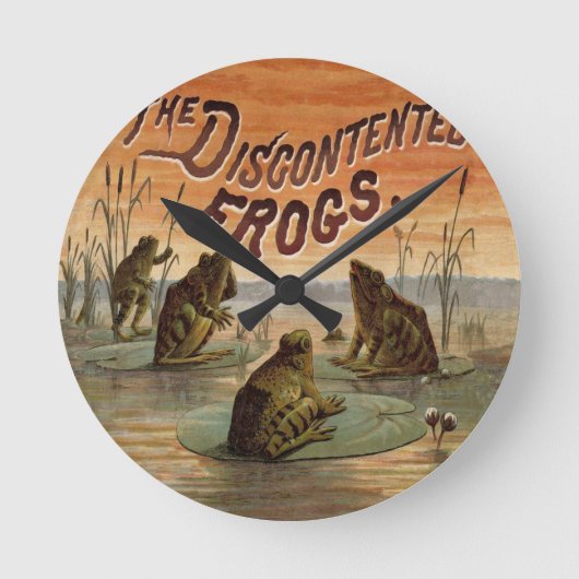 Horloge Ronde Illustration de grenouilles Lily Pads Moon (Recto)