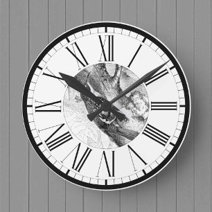Horloge ronde illustration de Grimpereau des arbre