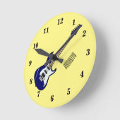 Horloge Ronde Illustration de guitare électrique (Angle)