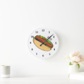 Horloge Ronde Illustration de Hot dog (Maison)