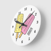 Horloge Ronde Illustration de Ice pop (Angle)