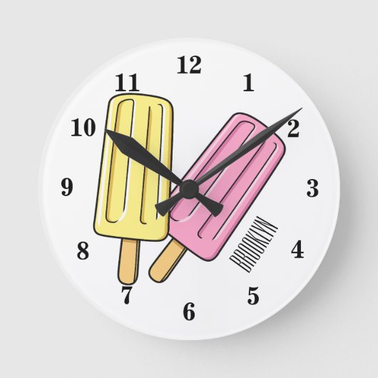 Horloge Ronde Illustration de Ice pop (Recto)