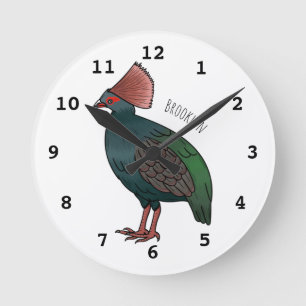 Horloge Ronde Illustration de la caricature d'oiseau perdrix en 