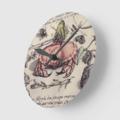 Horloge Ronde Illustration de la fleur d'insectes botaniques du (Angle)