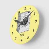 Horloge Ronde Illustration de la machine à laver (Angle)