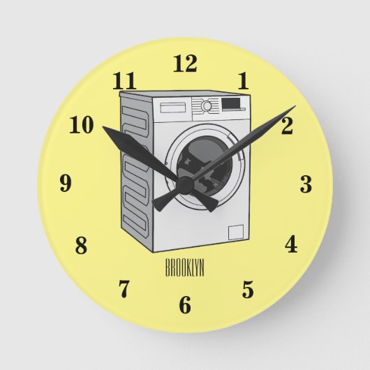Horloge Ronde Illustration de la machine à laver (Recto)