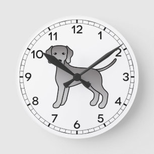 Horloge Ronde Illustration de la mignonne de chien de Weimaraner