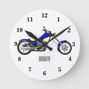 Horloge Ronde Illustration de la moto à hélico