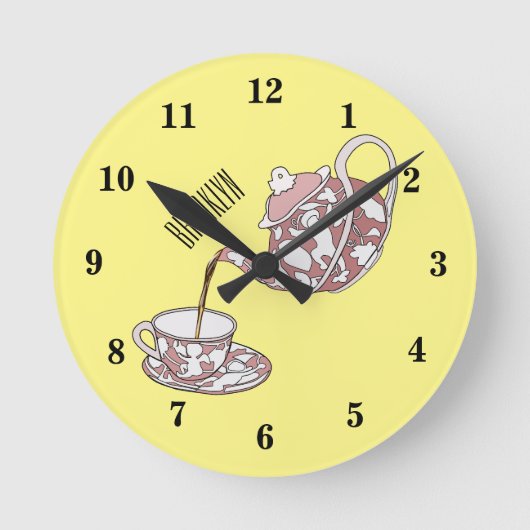 Horloge Ronde Illustration de la série Teacup (Recto)