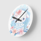 Horloge Ronde Illustration de lapin chibi mignon (Angle)