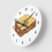 Horloge Ronde Illustration de Lasagna (Angle)