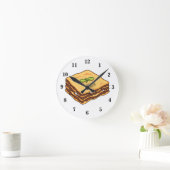 Horloge Ronde Illustration de Lasagna (Maison)