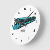 Horloge Ronde Illustration de locomotive électrique (Angle)