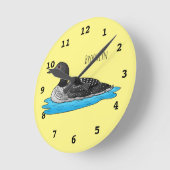 Horloge Ronde Illustration de Loon bird (Angle)